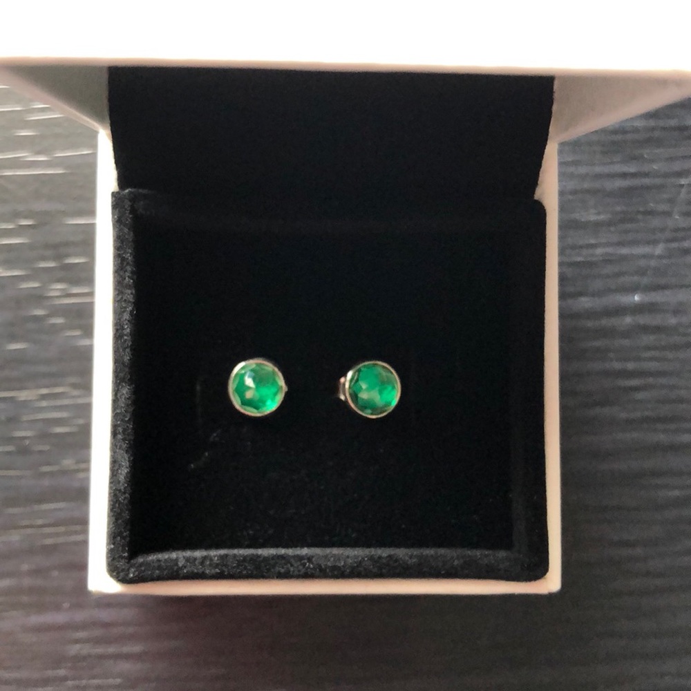 NEW IN BOX Pandora Emerald Earrings